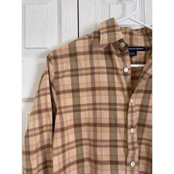 Ralph Lauren Sport 100% Soft Cotton Flannel Button Front Shirt Size 4 - Picture 2 of 6
